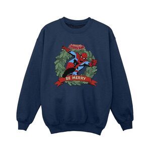 Spider-Man Boys Be Merry Sweatshirt / Navy Blue